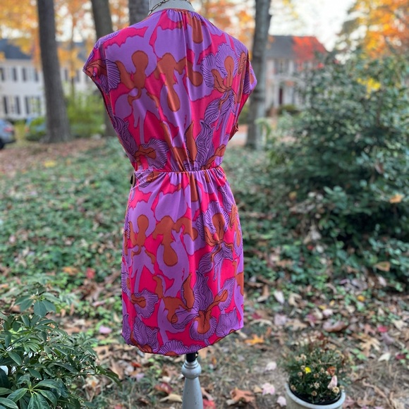 TIBI New York Pink & Lavender Print Wrap Dress, EUC, XS - Picture 5 of 10